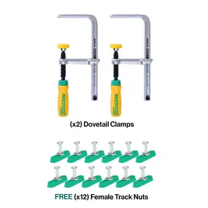 Dovetail Clamps + FREE Dovetail Nuts (Female) - 12 Pack Bundle