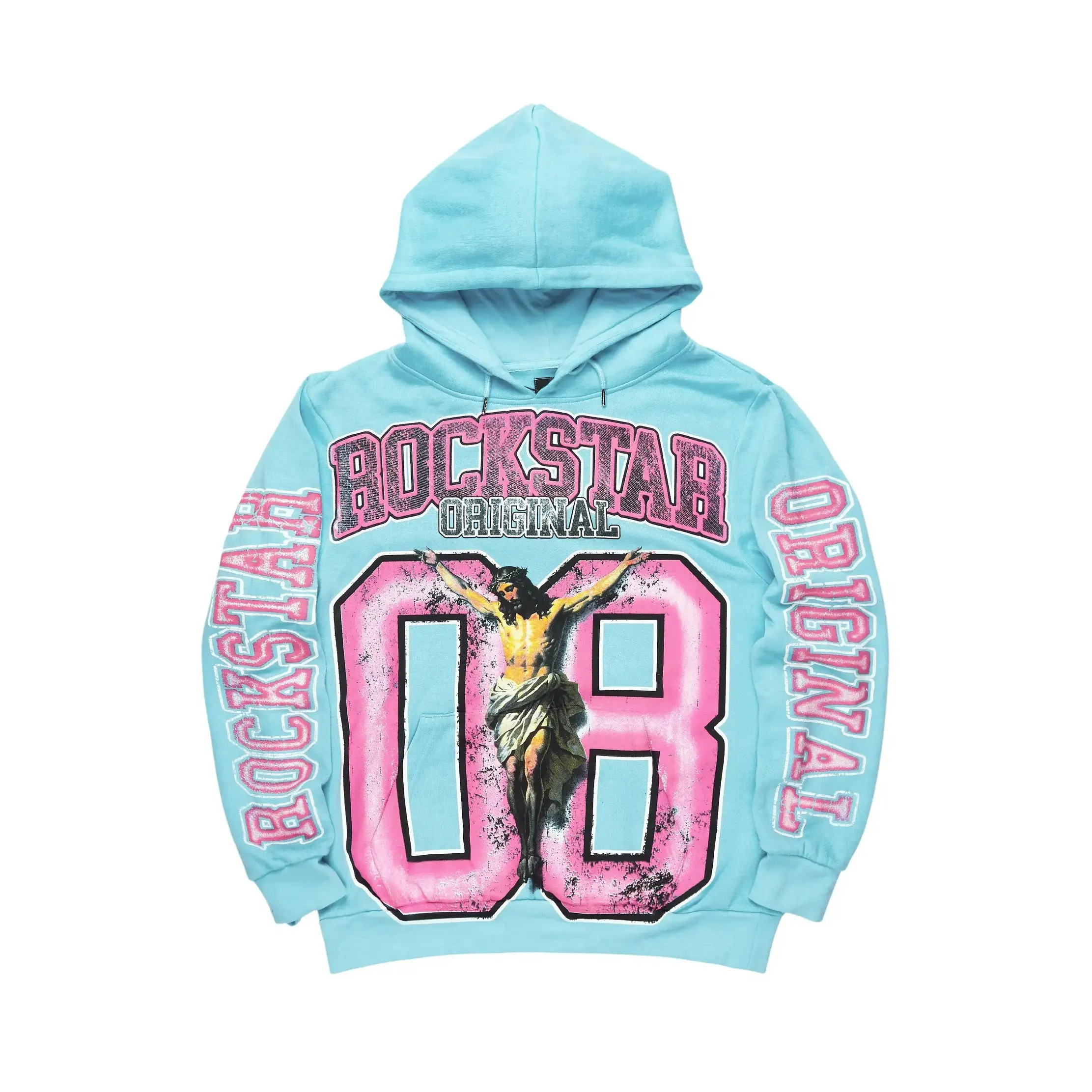 Fields Baby Blue Distressed Graphic Hoodie Fields Baby Blue Distressed Graphic Hoodie