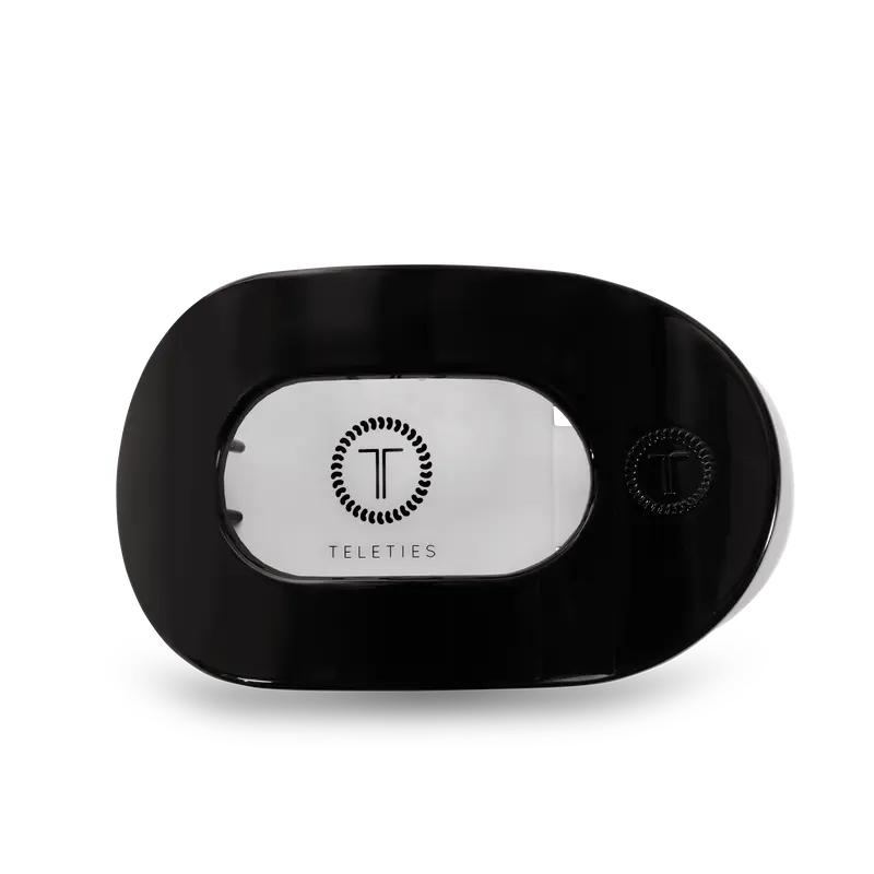 Jet Black Large Flat Round Hair Clip