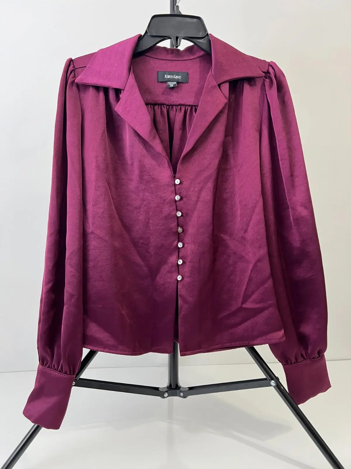 Karen Kane Shirred Women’s Blouse, Color Win , Size XS