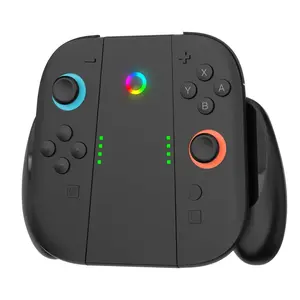 Switch 2 Joy Con Charging Grip, Comfort Controller Charger for Nintendo Switch 2 (2025) & OLED/ODM Accessories, Joy Con Grip with LED Indicator and USB-C Cable, Charge Dock Stand