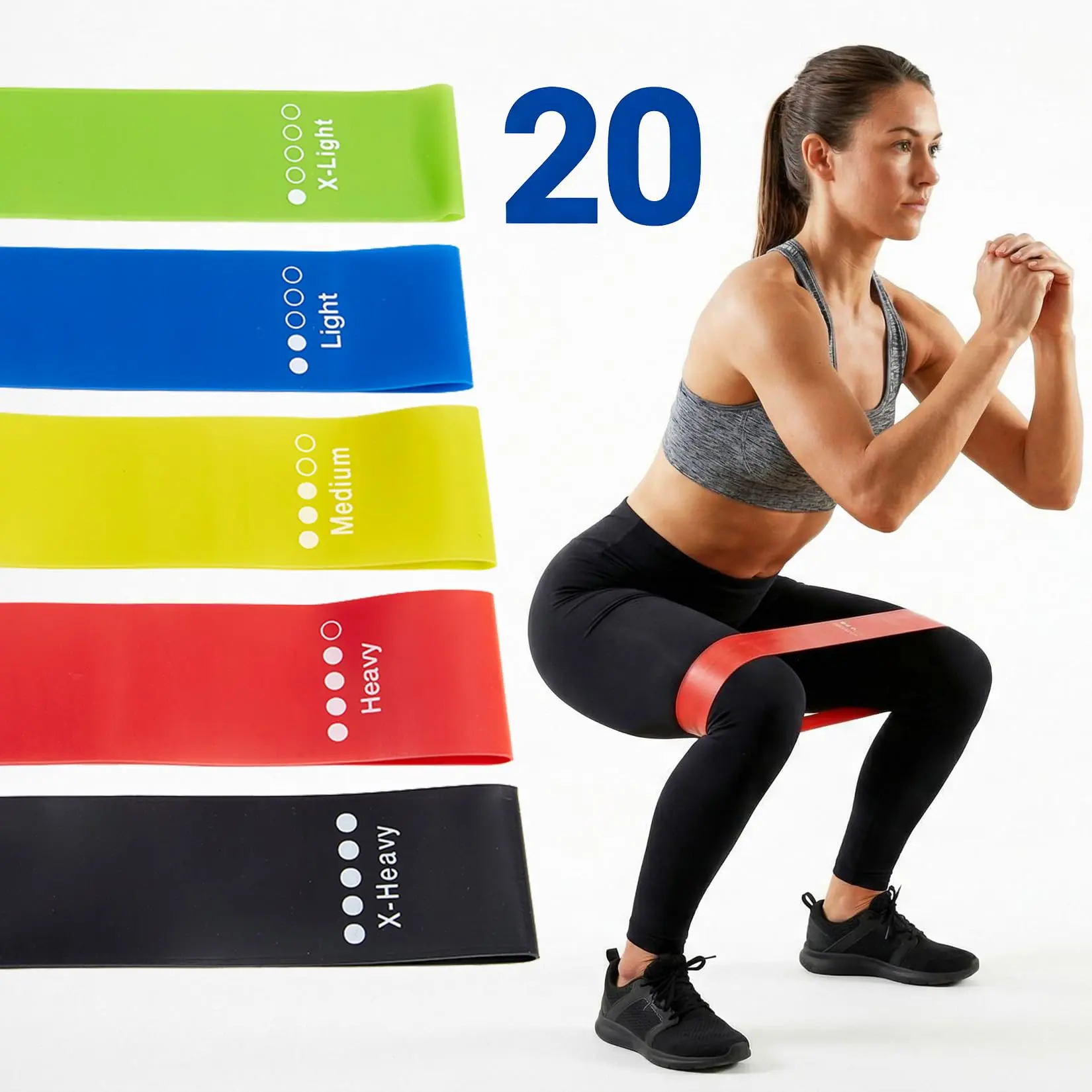 Durable & Elastic TPE Resistance Bands – Strength Training, Home Gym, Yoga, Pilates, Physical Therapy – Safe Fitness Equipment
