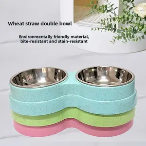 Stainless Steel Dual Pet Bowls Feeder for Dogs & Cats, Non-Slip Base, Ideal for Food & Water, Easy Clean Design, Durable & Hygienic Feeding Solution
