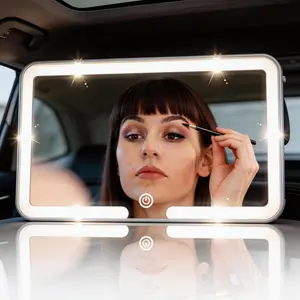 LED Car Sun Visor Mirror, Slim Vanity Mirror for Car, HD Glass, Rechargeable & Portable for Effortless Touch-Ups Fit Performance Rear View Mirrors