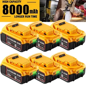 New 8.0AH Lithium Ion Battery For DeWalt 20V 20 Volt Max XR DCB206-2 DCB205-2 DCB204
