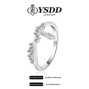【9.28 Tendril】Dainty Dangling Marquise Cut Moisanite Band vvs Synthetic Moissanite Rings in 925 Sterling Silver