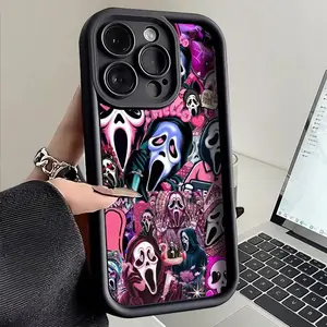 Ghost Scream Collage Pattern Phone case for iPhone 17 Air Pro Max 16 Plus 15 14 13 12 11 X Bumper Drop Protaection Rugged Durable Back Cover fashion gift Full Body Protection Shockproof Soft Silicone Cover.designer,case Protective Smartphone