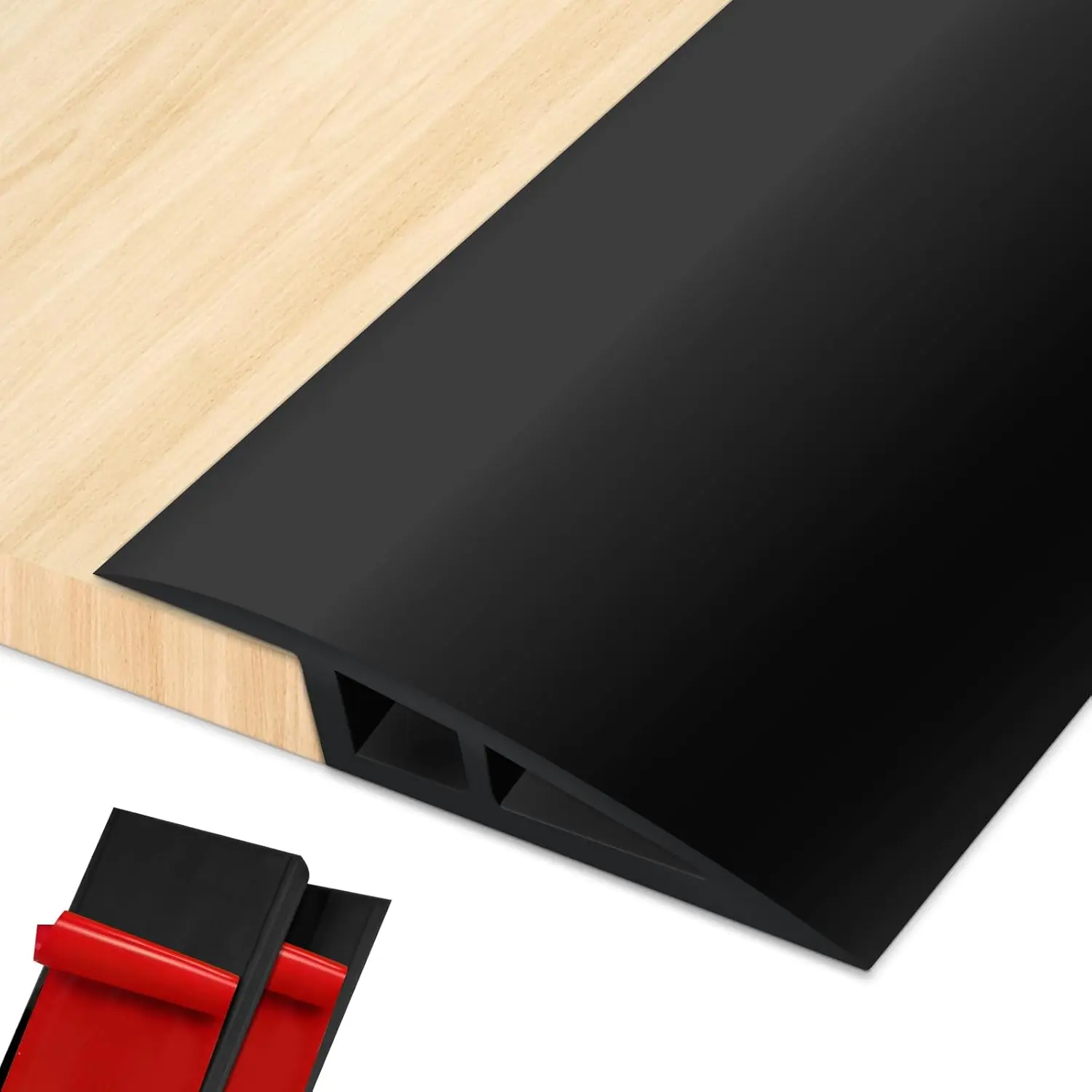 Self-Adhesive 36 in Vinyl Floor Transition Strip, Door Threshold Edge-Reducer for Doorways, Black Home Supplies Transition Strip, 36 Inch