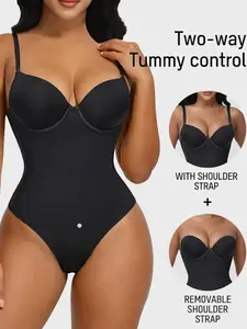 Women's Shapewear, Womenswear, With Back Tie And Bra, Chest Support Abdomen Shaping Bodysuit, Cup Detail Underwear, Adjustable Back Straps Restrain Waist, Suitable For Date Or Party, Adjustable