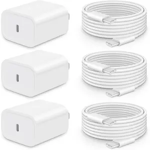 For iPhone 17 Charger Fast Charging, [3 Pack]20W USB C Power Brick with 6Ft Type C to C Cord for iPhone 16/16 Pro/16 Plus/16 Pro Max/15 Series, i Pad Pro & More