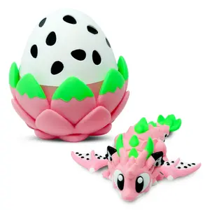 Dragon Fruit Dragon – Fully Articulated Poseable Fantasy Beast with Themed Egg  Kawaii Display Core Vibes