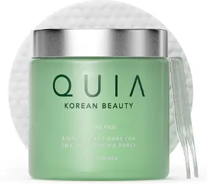 QUIA Dual-Action Toner Pads – Gentle PHA Exfoliation for Sensitive Skin – Instantly Hydrate and Minimize Pores – 70 Soft-Touch Korean Textured Pads – Blackhead and Blemish Control