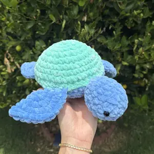 Crochet Sea Turtle Plushie - Adorable Handmade Craft with Soft Material and Cute Design, Perfect for Decor or Gift