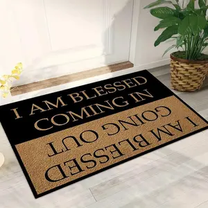 Letter Pattern Door Mat, 1 Count Non-slip Washable Door Entrance Mat, Decorative Carpet for Home Living Room Bedroom, Home Decor, Machine Washable Rug, Home Decor Rug, Bohemian Style Rugs, Boho Style Rug, Letter Print Rug, Entry Door Mat