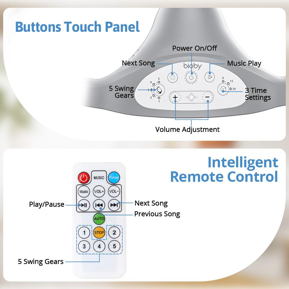 COMOMY Baby Swing for Infants with 5 Natural Sway Speeds, Portable Bt Music Baby Swing with Remote Control & 5-Point Harness, Hands-Free Baby Soother, Lightweight Baby Rocker for 5-20 Lb, 0-6 Months, Pink, Valentine's Day