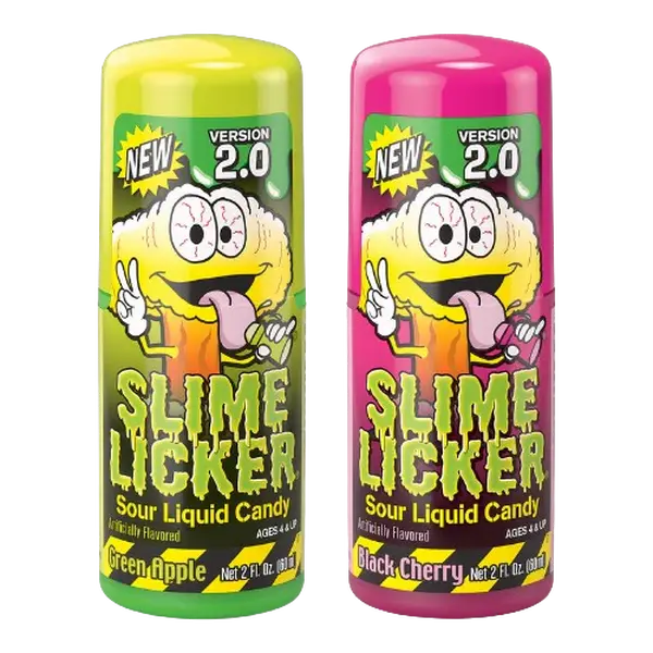 NEW Slime Licker 2.0 - Green Apple & Black Cherry - Limited Edition Sour Liquid Candy - 2 fl oz