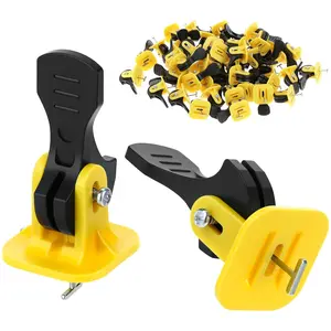 Tile Leveler Floor Tiling Tool, Clamps for Laying Wall Tiles, Pressing Type Reusable Tile Leveler, Essential Flooring Tools, Construction Tools, Tile Leveling System