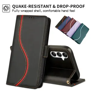 Leather Wallet Case Book For Samsung Galaxy S25 S24 S23 S22 S21 A17 A16 A26 A36 A56 A15 A25 A35 A55 A14 A24 A34 A54 A53 5G Cover