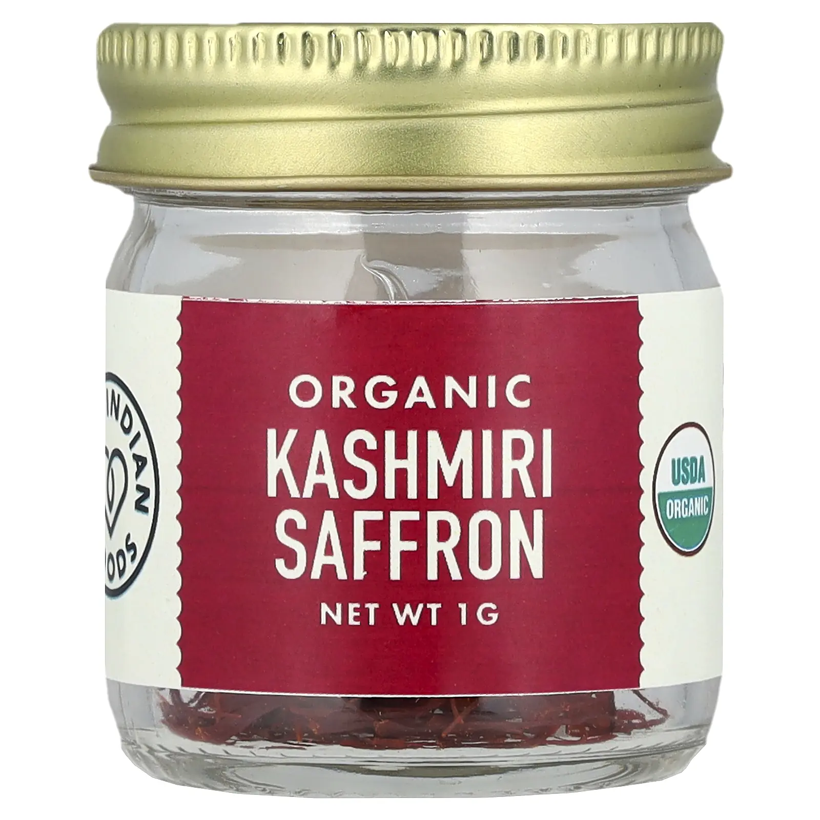 Pure Indian Foods Organic Kashmiri Saffron , 1 g Pure Indian Foods Organic Kashmiri Saffron , 1 g