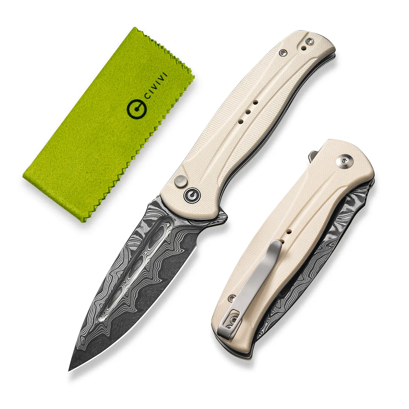 CIVIVI Incindie Pocket Knife for Men, Folding Knife with 3.48"  Blade Milled G10 Handle for EDC