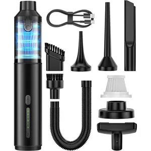 Voice-tank 4-in-1 16800pa Car Vacuum Portable Cordless Handheld Vacuum Cleaner, Mini Cordless Vacuum with 2 Suction Modes and 16800pa Suction Power Blowing & Inflating 2 Modes Handheld Vacuum for Car, Desk, Keyboards, Pet