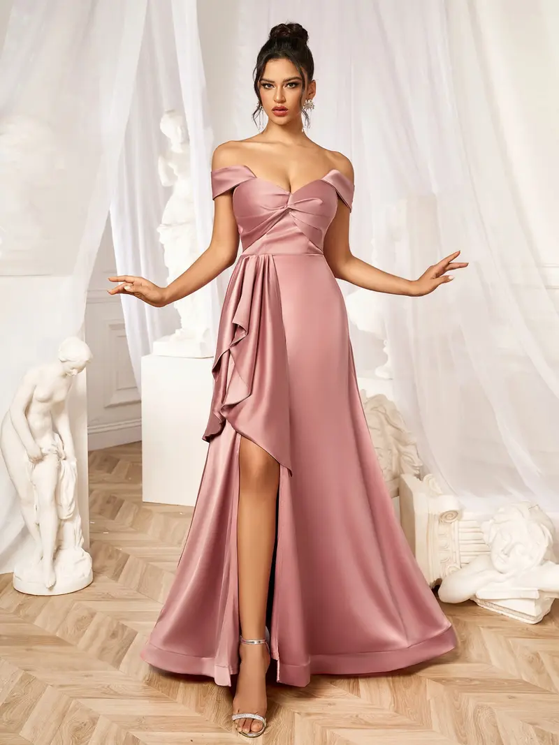Long light pink formal satin dresses for women - TikTok Shop Long light pink formal satin dresses for women - TikTok Shop