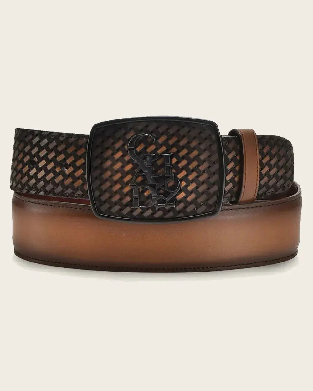 Cuadra Cinturon Cuadra Res Miel in Premium Cowhide Leather with Laser Engraved Buckle and Metal Monogram for Durability and Elegance