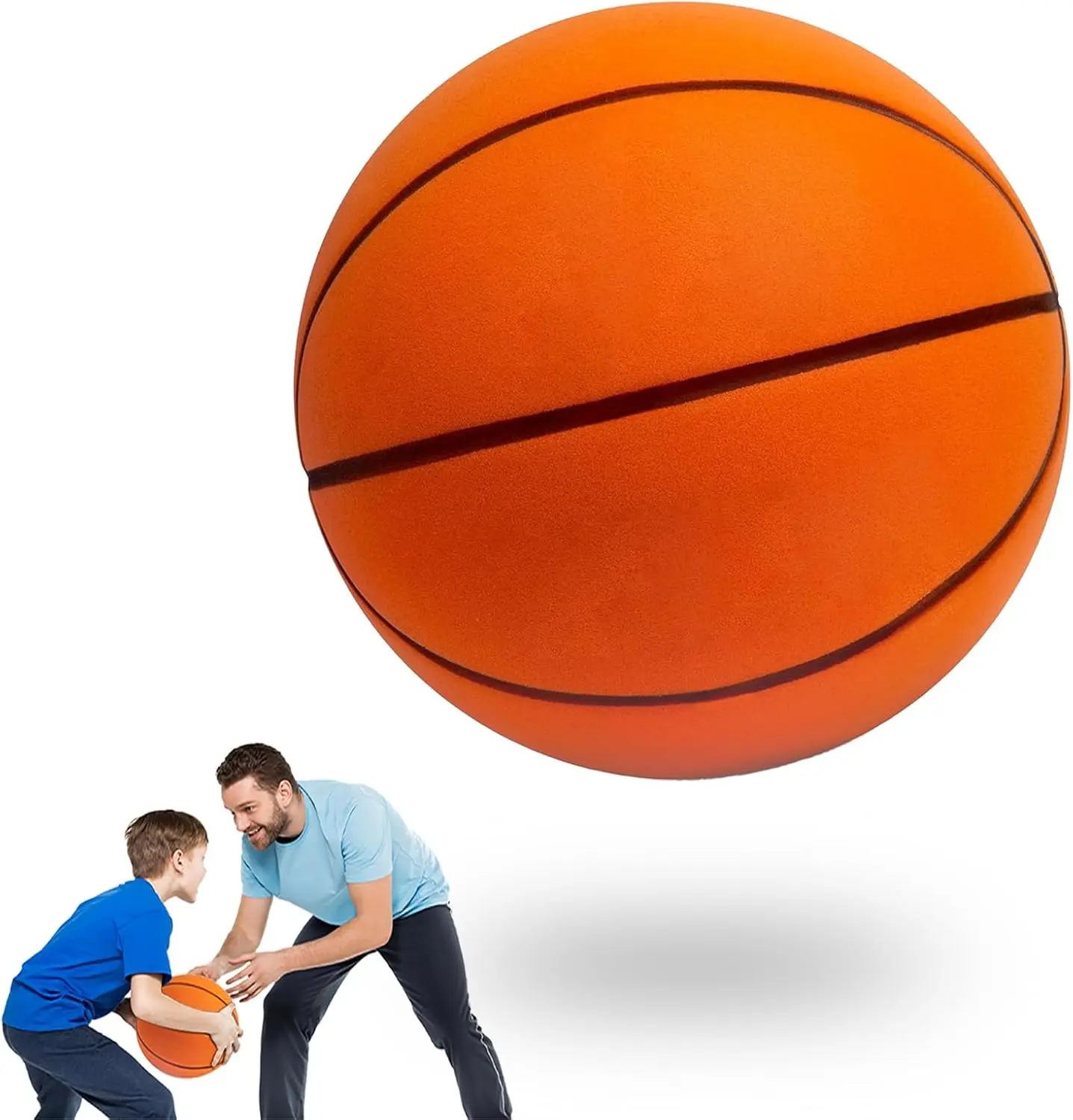 Silent Basketball Size 7 (29.5") – 2025 Upgrade Noiseless Indoor Basketball for Quiet Dribbling and Indoor Training, Higher Bounce Soft Foam Soundless Ball