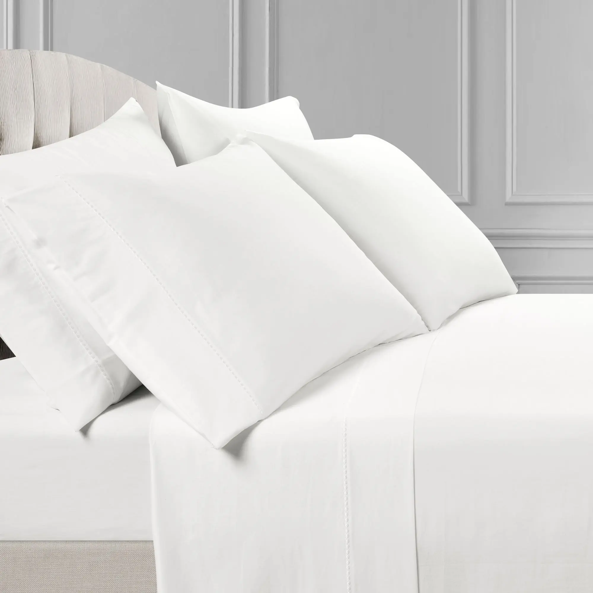 Lush Decor Aria Dots 100% Cotton Bed Sheet Set - 6-Piece Cool Cotton Set with Pillowcases, Flat Sheets, 14" Deep Fit, OEKO-TEX Certified, Soft Comfortable Design, Queen/King Sizes, Ideal for Relaxing Sleep, Cotton Bed Sheets