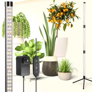 Grow Light for Indoor Plants with Auto On Off Timer, 10 Dimmable Levels, 40W 162 LEDs Full Spectrum Vertical Plant Grow Light Lamp, Large Illumination Area, 20-50 inch Height Adjustable