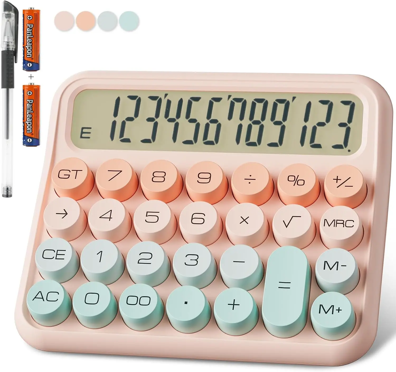 12-Digit Desktop Calculator with Large LCD Display & Easy-Press Big Buttons Decklit