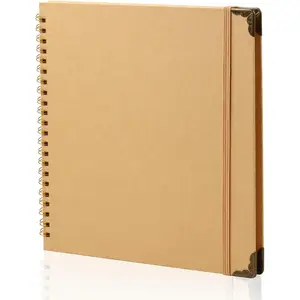 Scrapbook 80 Pages, Scrapbooking Supplies 8 x 8 In, Scrapbook Album Suitable for Album Memory Book Wedding, Anniversary Family, DIY Craft Projects (Brown)