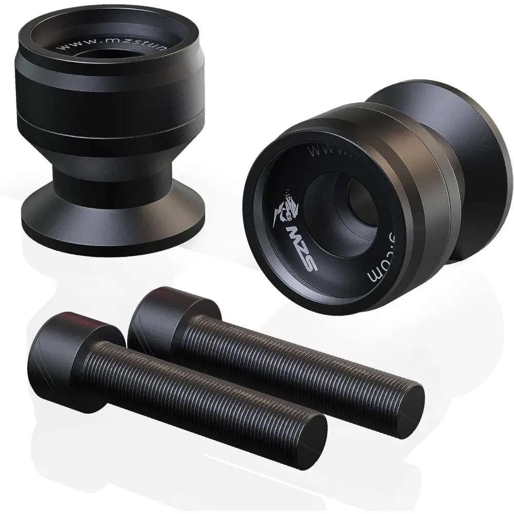 10MM Swingarm Spools, Universal M10 x 1.25 and M10 X1.5 Motorcycle Sliders Stand CNC Black Compatible With EX250,EX300,EX650,Z1000SX,Z750,Z1000,ZX6R,ZX7R,ZX10R,ZX12R,ZX14R,ZZR600,EN650,390,790