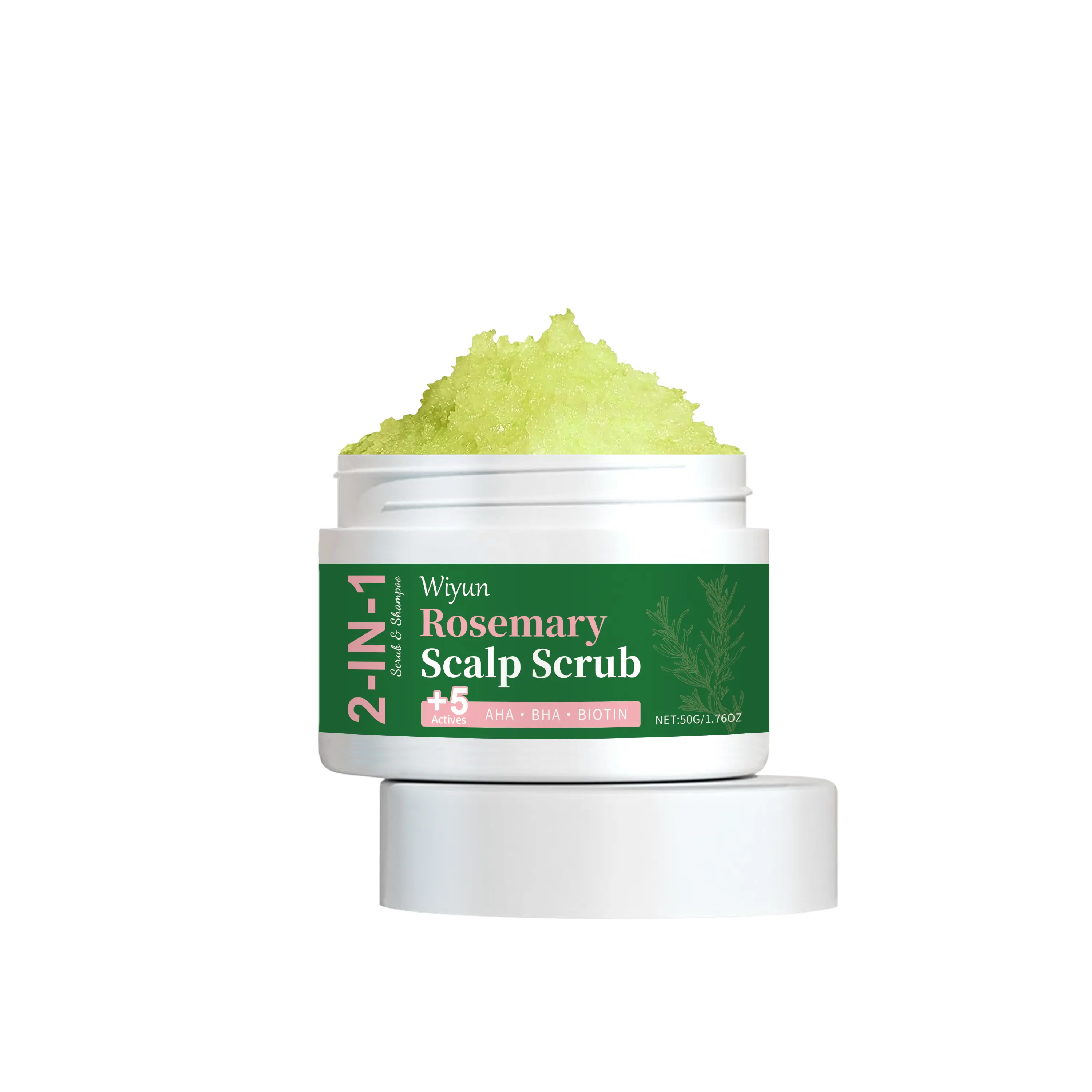 Wiyun 2-in-1 Rosemary Exfoliating Scalp Scrub 50g - Deep Cleansing, Oil Buildup Removal & Refreshing Scalp Care | Non-Irritating Formula for All Hair Scalp Types Haircare