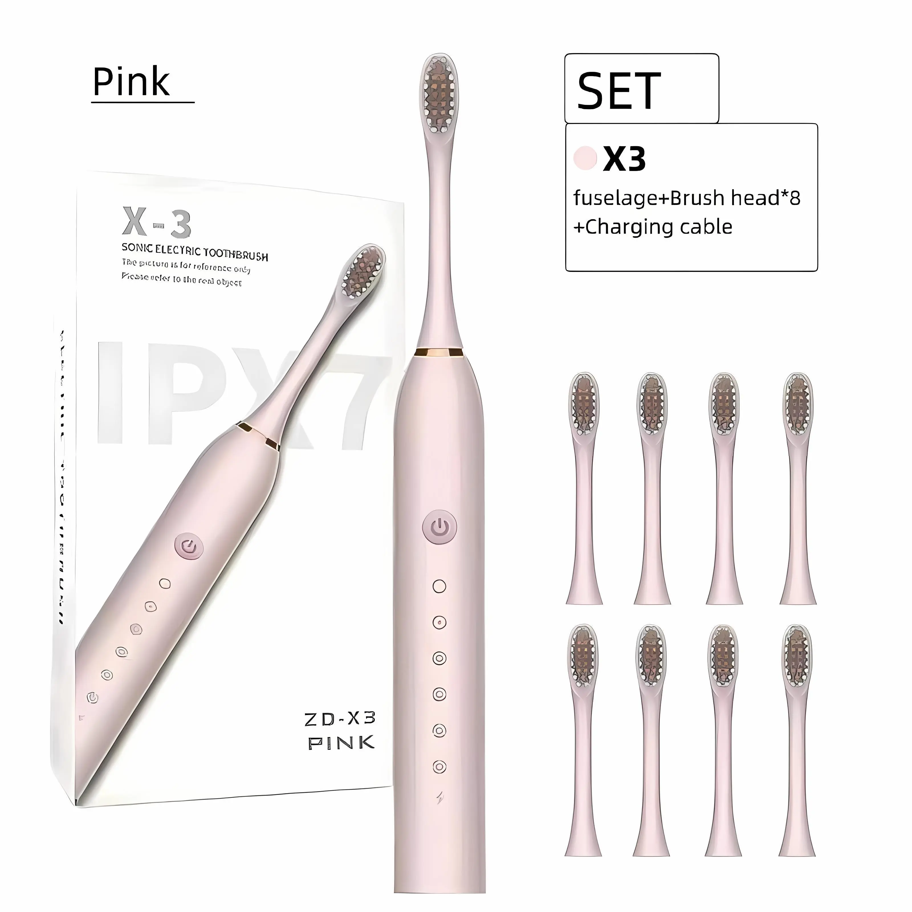 Sonic Electric Toothbrush for Adults, Rechargeable Toothbrush with 8 Brush Heads, 6 Cleaning Modes, IPX7 Waterproof