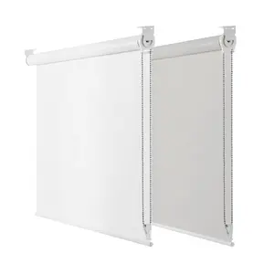 Deconovo 100% Blackout Roller Blinds for Indoor Windows, Roller Shades with Thermal Insulated, Waterproof Fabric for Bedroom and Living Room, Easy to Install, White, 20"W x 72"H