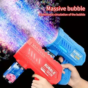 Automatic Bubble Blower with LED Light, Handheld Strong Spray, Portable Bubble Machine, Bubble Blower Maker, Outdoor Birthday Party Gift, Christmas Present, Requires Batteries Not Included