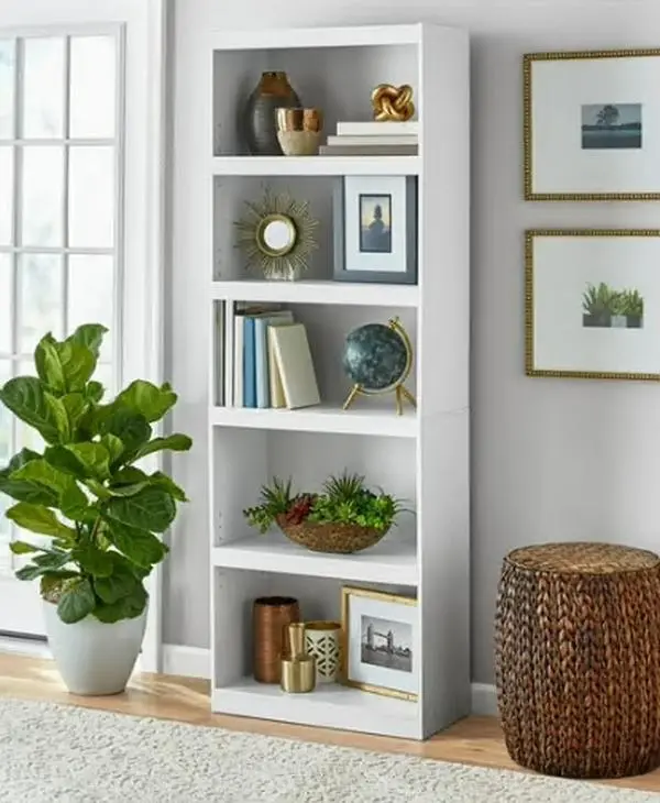 Mainstays Framed 5-Shelf Bookcase with Adjustable Shelves