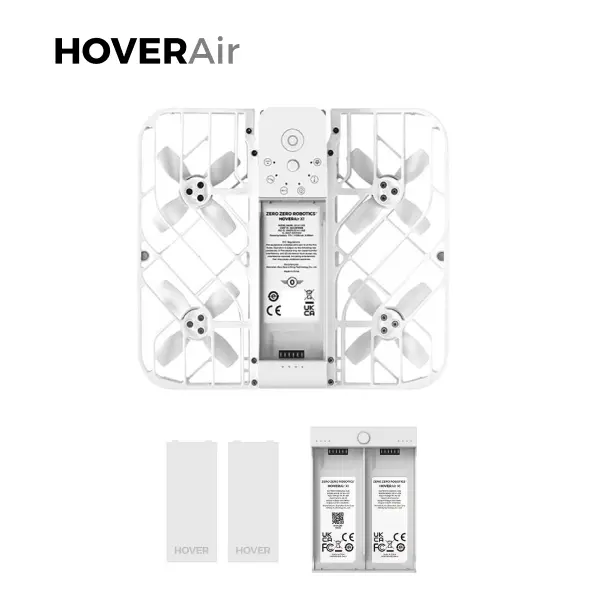 HOVERAir X1 Pocket-Sized Self-Flying Camera - Fly More Combo 125g Lightweight 5 Pre-Programmed Flight Paths VIO & ToF Laser System Weather-Resistant 12-Month Warranty Foldable Handbag Electronic Recording Drones - Folding Quadcopter, Drone With Camera, Qu