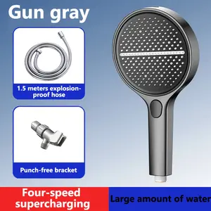 High Output Rainfall Multi-Mode Hand Shower - Anti-clogging nozzles, built-in power wash for cleaning bathtubs, tiles, and pets, extra-long stainless steel hose for mounting on walls and ceilings .