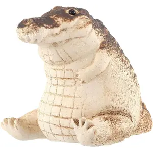 ANSQU Mini Tea Pet 6cm Chubby Crocodile Clay Alligator Figurine for Tea Ceremony and Home Decoration