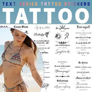 10 Large English Tattoo Stickers — Personalized Lettering, Premium Look, Cool Quotes