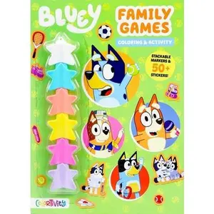 Bluey: Family Games: Coloring & Activity with Stackable Markers -- Editors of Studio Fun International, Paperback