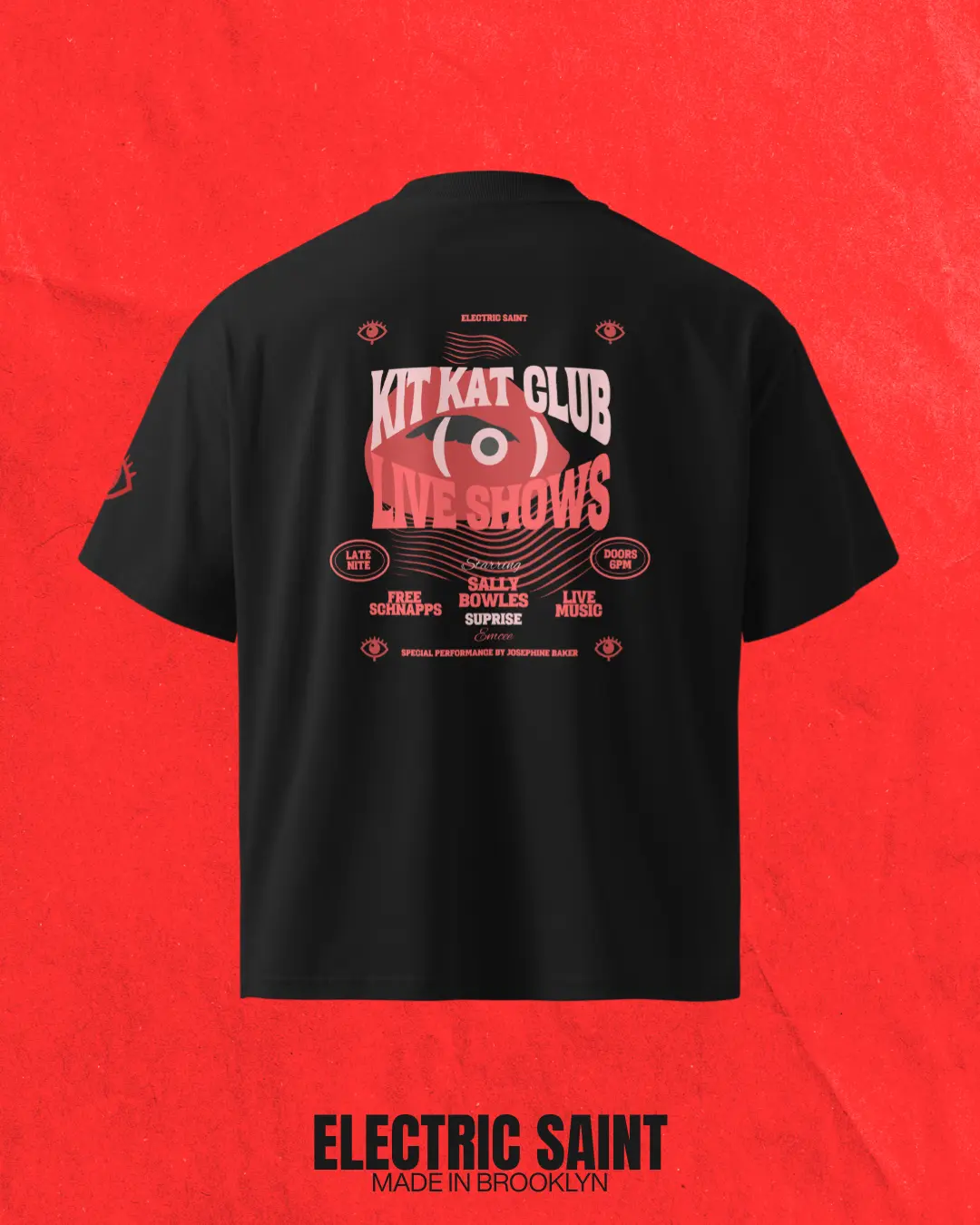 Men's KIT KAT CLUB Oversize Organic Cotton Male Top - Original Art, Dropped Shoulders