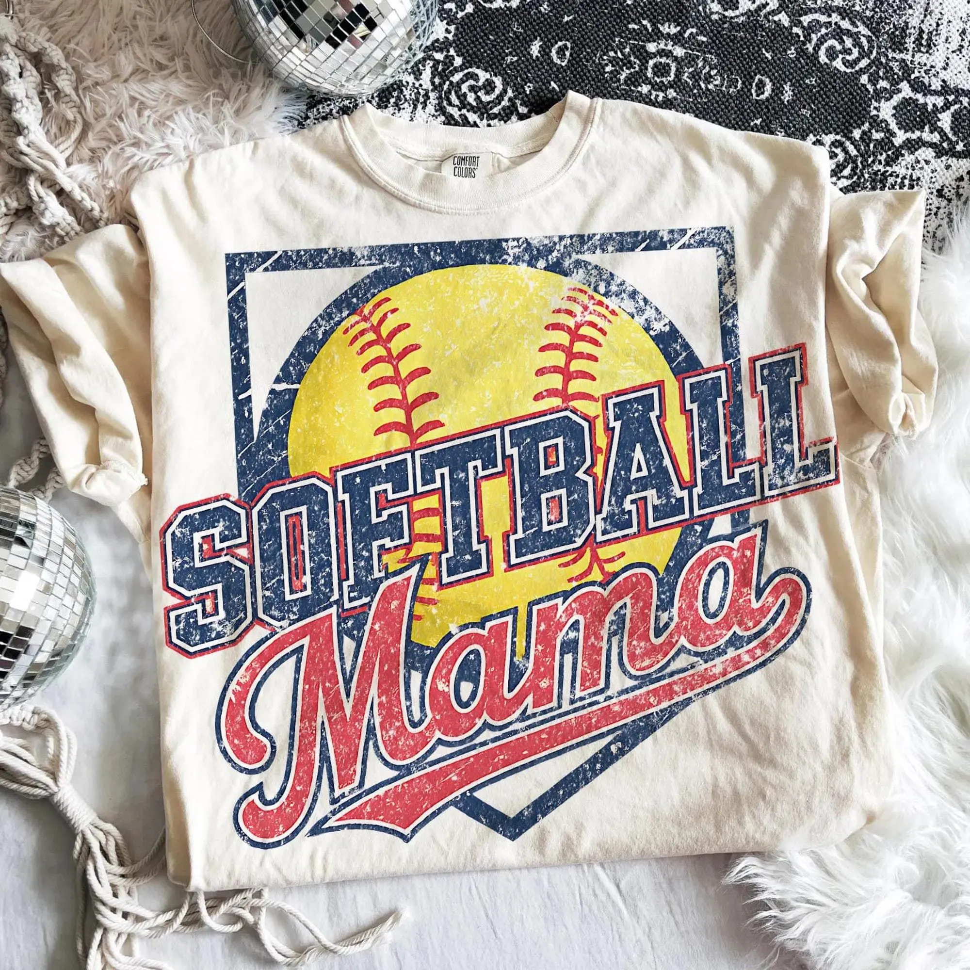 Comfort Colors  Softball Mama  softball mom season Tshirt