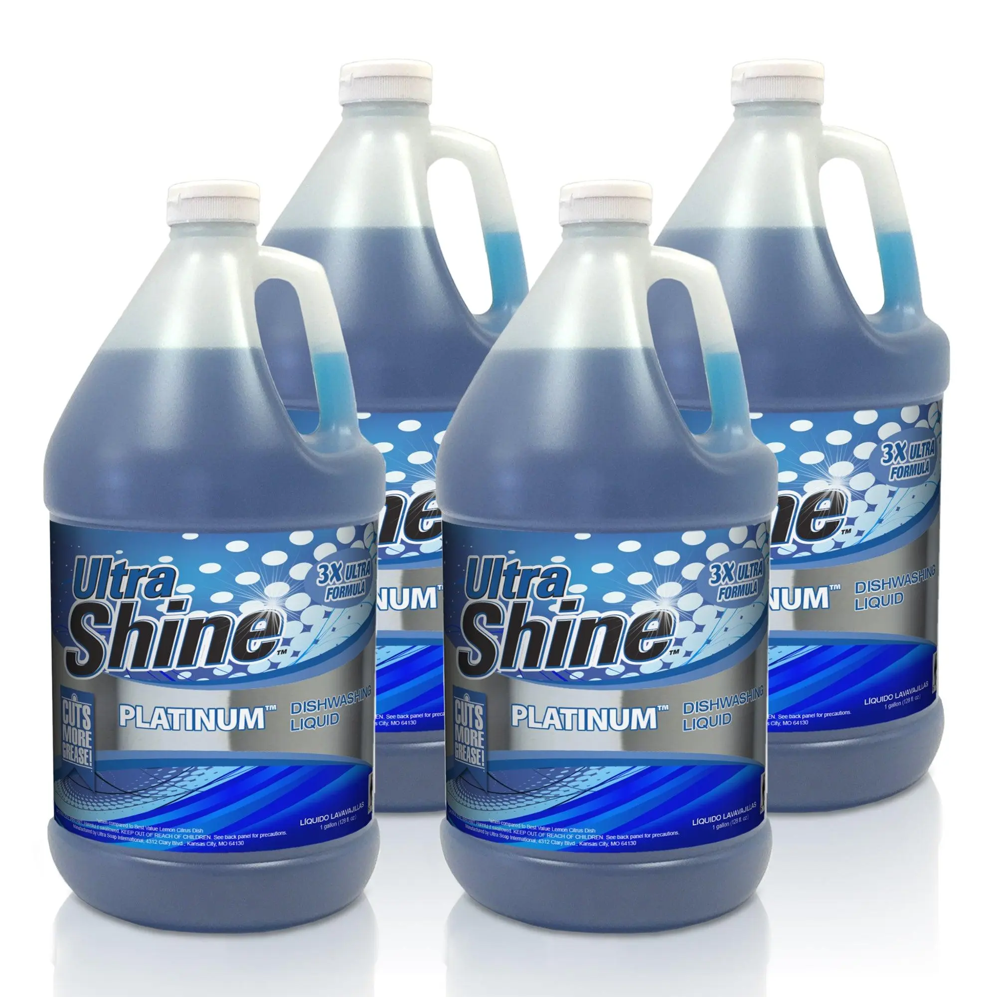 Ultra Shine™ 4 Pack 3X Platinum™ Dishwashing Liquid Grease Remover, 1 Gallon Ultra Shine™ 4 Pack 3X Platinum™ Dishwashing Liquid Grease Remover, 1 Gallon