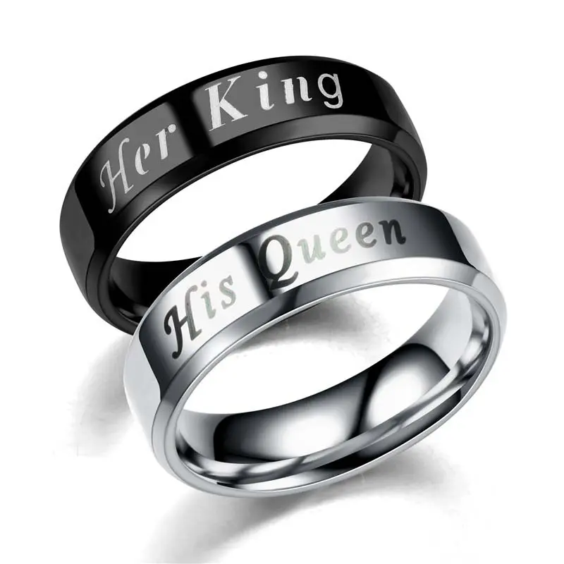 her King his Queen couple ring stainless steel ring men and women daily wear couple gift her King his Queen couple ring stainless steel ring men and women daily wear couple gift