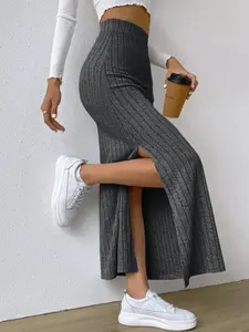 New fashion autumn and winter style best-selling side slit casual Fitted Womenswear ladies skirt