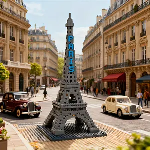Eiffel Tower 3D Puzzle Building Blocks Decoration, Bookshelf Home Office Cabinet Decor, Party Living Room TV Stand Display Gift
