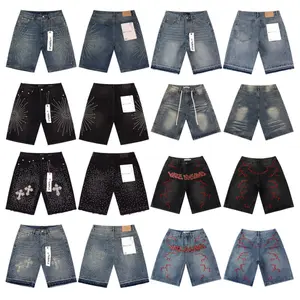 Men's and women's same American style jeans shorts street casual